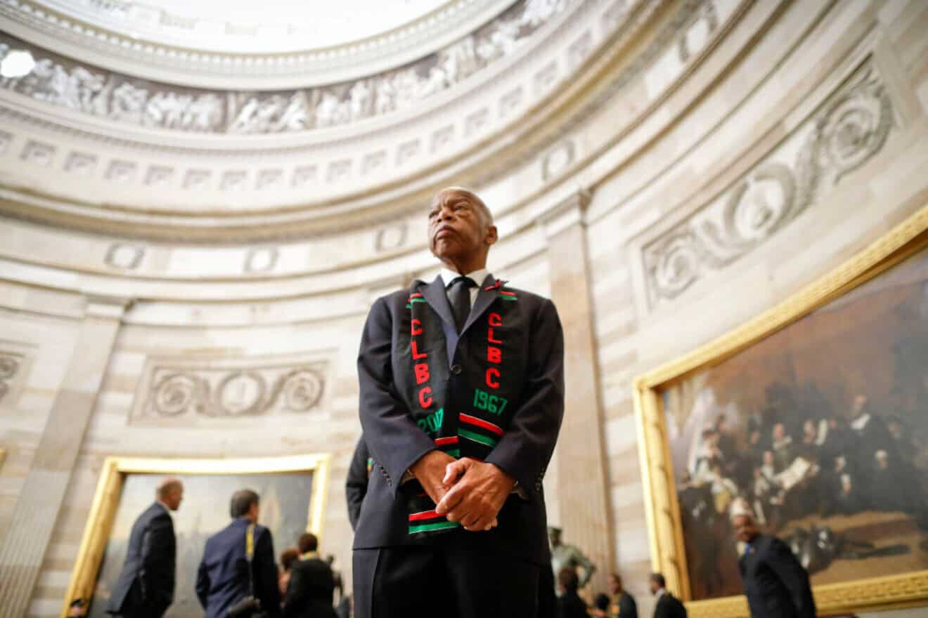 The late Rep. John Lewis before memorial services for Rep. Elijah Cummings at the U.S. Capitol on Oct. 24, 2019. Photo by Pablo Martinez Monsivais-Pool/Getty Images.
