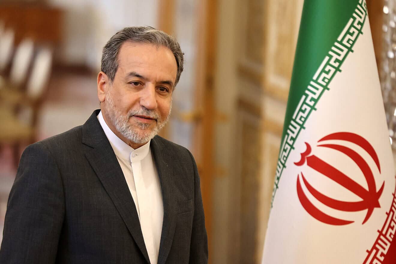 Iran's new foreign minister, Abbas Araghchi, waits for the arrival of his Qatari counterpart before their meeting in Tehran on Aug. 26, 2024. Photo by Atta Kenare/AFP via Getty Images.