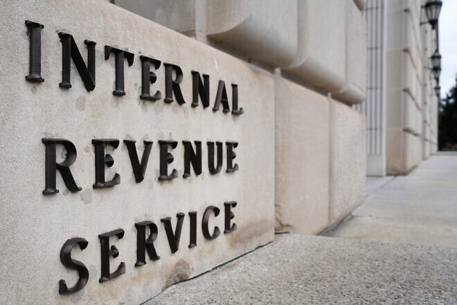 A sign marking the front entrance to the Internal Revenue Service (IRS) headquarters building in Washington, D.C., on Jan. 30, 2024. Photo by J. David Ake/Getty Images.