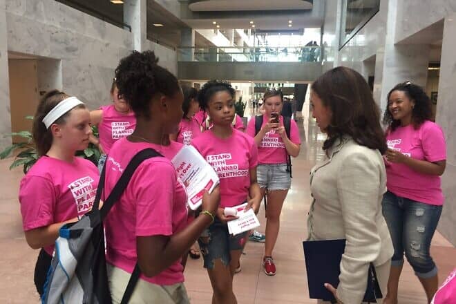Planned Parenthood activists meeting with then-Senator Kamala Harris in 2017. Credit: The United States Senate - Office of Senator Kamala Harris via Wikimedia Commons.