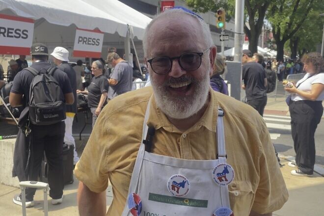 Marc Daniels outside a rally in Philadelphia, during which U.S. Vice President Kamala Harris took the stage for the first time with her fellow running mate Minnesota Gov. Tim Walz on Aug. 6, 2024. Photo by Mike Wagenheim.