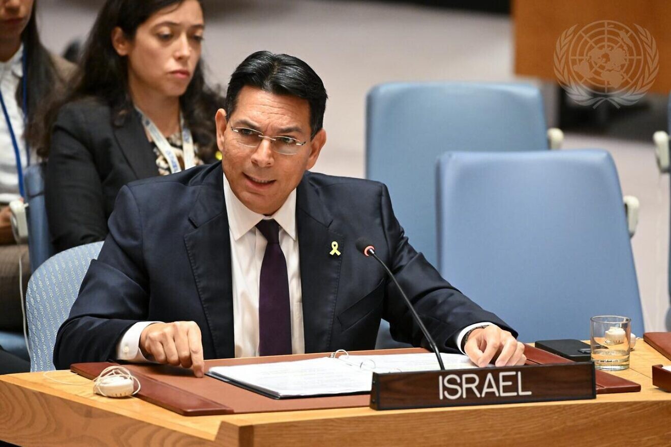Danny Danon, Israeli ambassador to the United Nations, briefs the Security Council meeting on the situation in the Middle East on Aug. 22, 2024. Credit: Evan Schneider/U.N. Photo.