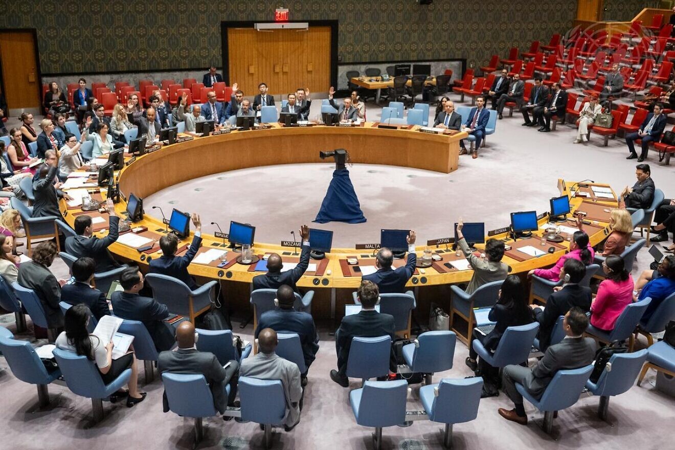 The U.N. Security Council unanimously adopts Resolution 2749 (2024) on Aug. 28, 2024, extending the mandate of the United Nations Interim Force In Lebanon (UNIFIL) until Aug. 31, 2025. Credit: Manuel Elías/U.N. Photo.
