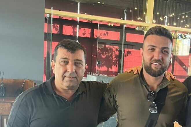 IDF Col. (res.) Hamada Ghanam (left) and his son, Eyal. Credit: Courtesy.