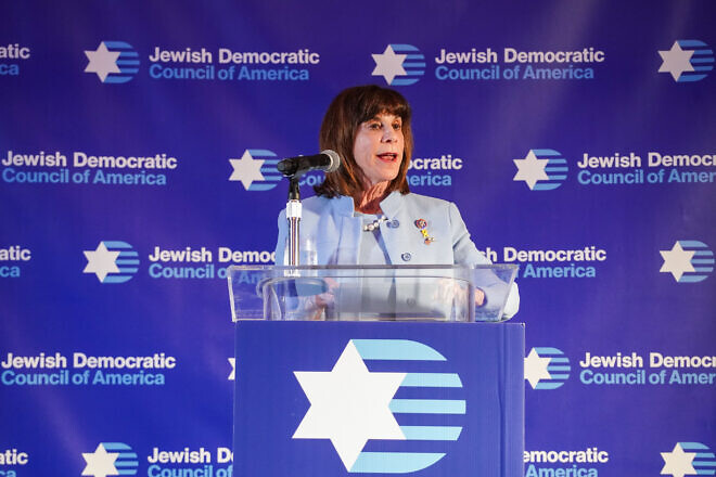 Rep. Kathy Manning (D-N.C.) at the Jewish Democratic Council of America’s 2024 Leadership Summit, May 20, 2024. Credit: Jewish Democratic Council of America/Creative Commons.