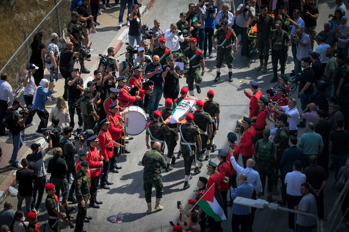 Mourners attend the funeral of American-Turkish International Solidarity Movement activist Aysenur Eygi in Nablus, central Samaria, Sept. 9, 2024. Photo by Nasser Ishtayeh/Flash90.