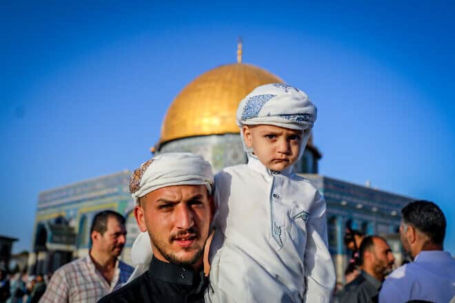 Thousands of Muslims attend Eid al-Adha prayers on the Temple Mount in Jerusalem, June 16, 2024. Photo by Jamal Awad/Flash90.