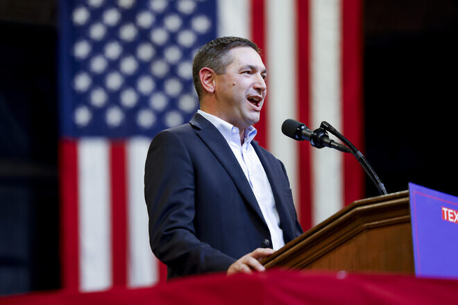 Montana Attorney General Austin Knudsen speaks during a rally for Republican presidential nominee, former U.S. President Donald Trump at the Brick Breeden Fieldhouse at Montana State University on Aug. 9, 2024 in Bozeman. Photo by Michael Ciaglo/Getty Images.