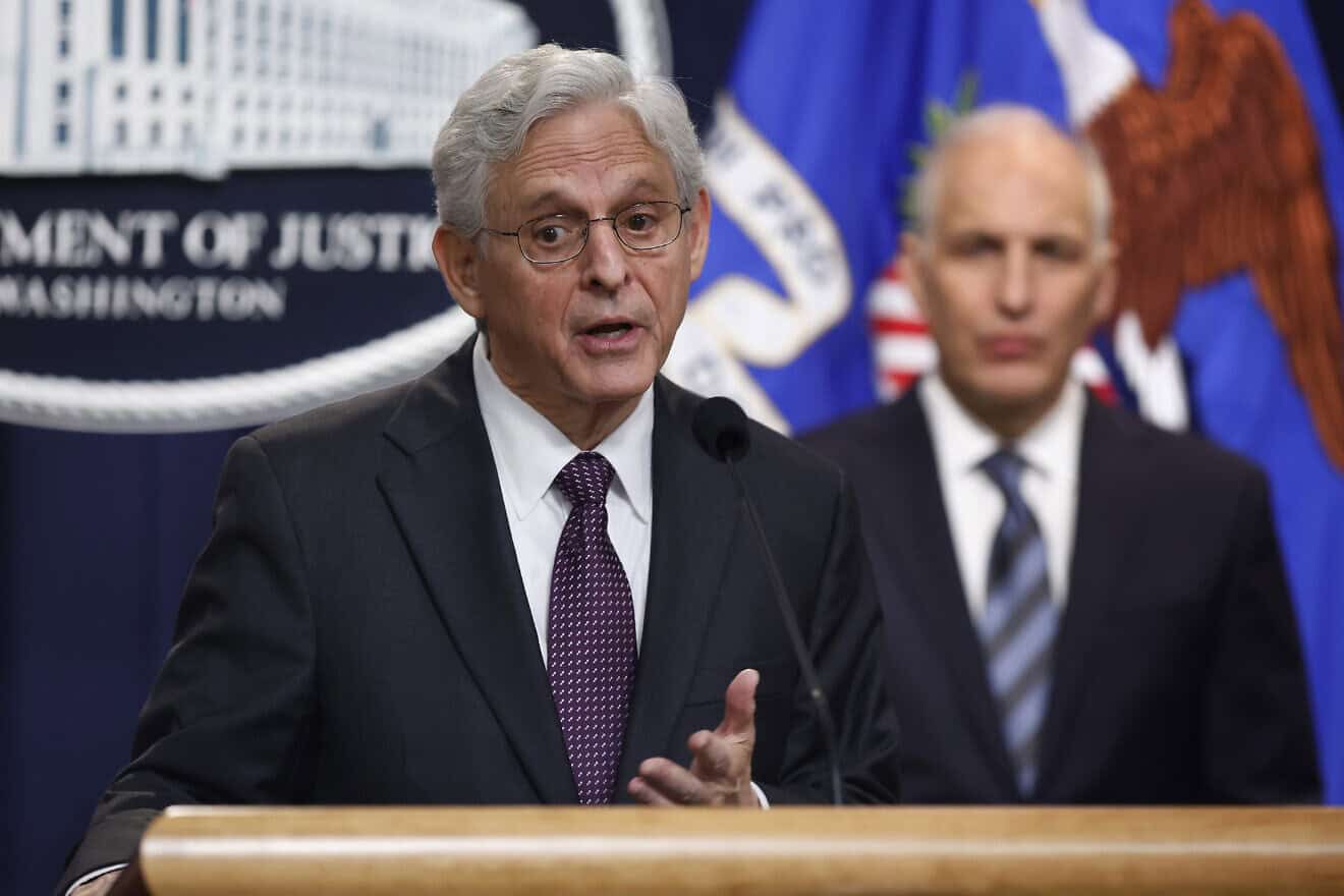 U.S. Attorney General Merrick Garland (L) and Assistant Attorney General Matthew Olsen hold a news conference about the work done by the service and partner agencies during Operation North Star at the Department of Justice on Sept. 27, 2024 in Washington, D.C. Photo by Chip Somodevilla/Getty Images.