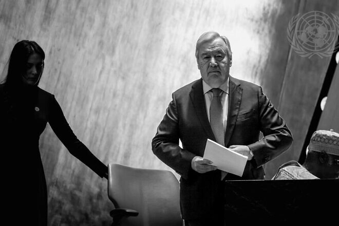 U.N. Secretary-General António Guterres walks to the podium to address the general debate of the General Assembly’s 79th session in New York City on Sept. 24, 2024. Credit: U.N. Photo.