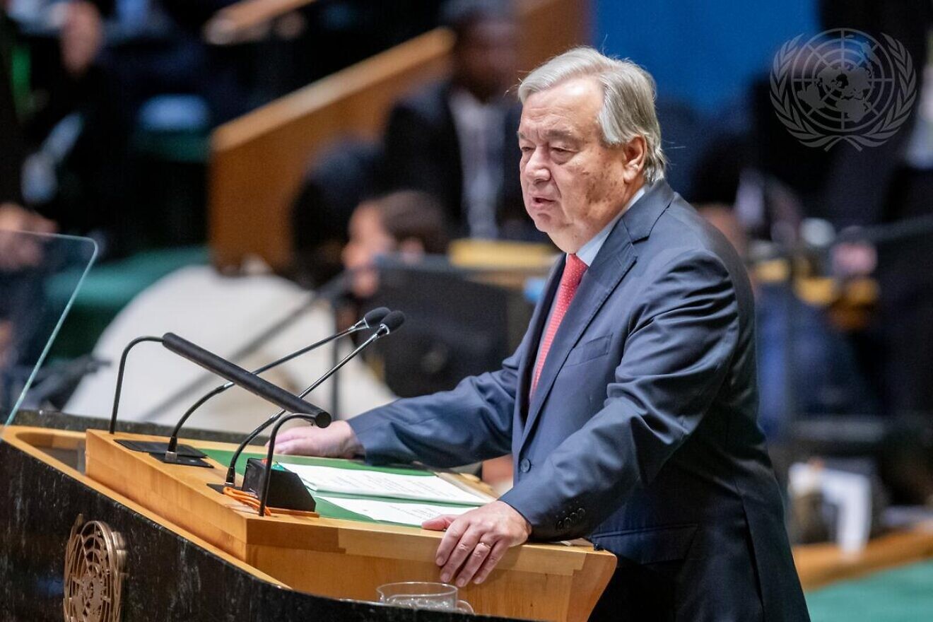 U.N. Secretary-General António Guterres addresses the general debate of the General Assembly’s 79th session in New York City on Sept. 24, 2024. Credit: Laura Jarriel/U.N. Photo.