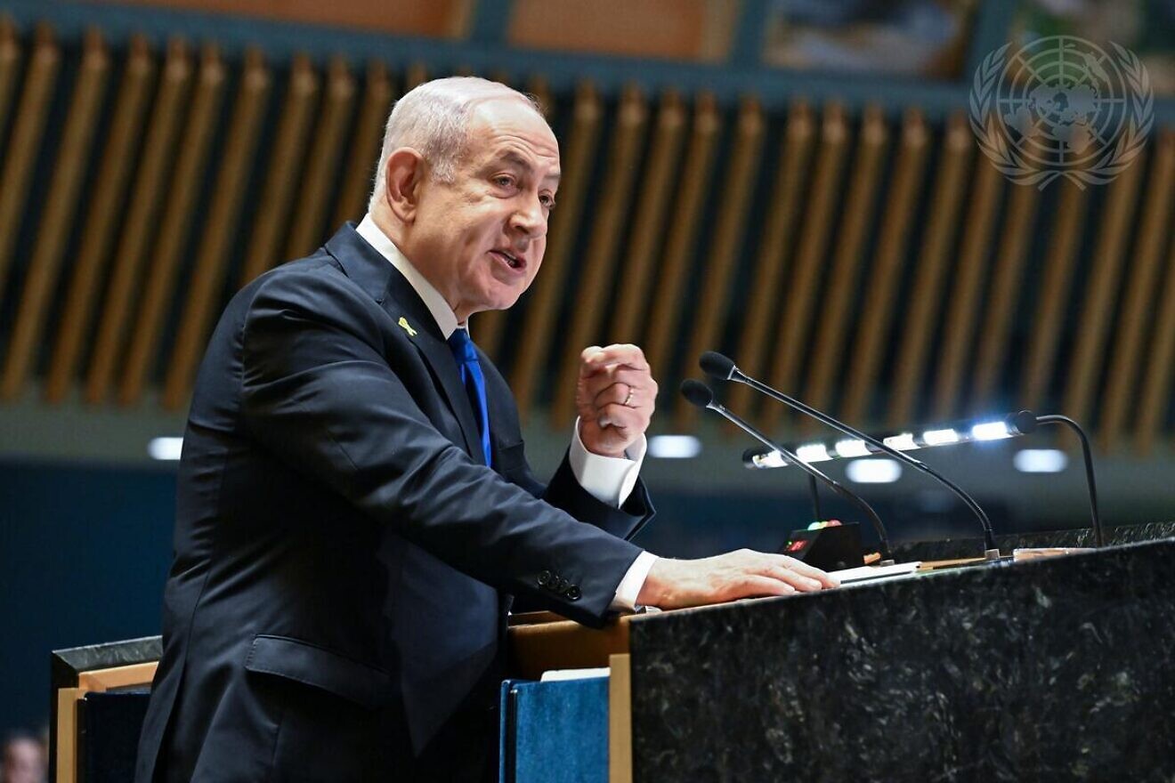 Israeli Prime Minister Benjamin Netanyahu addresses the general debate of the U.N. General Assembly’s 79th session on Sept. 27, 2024. Credit: Evan Schneider/U.N. Photo.