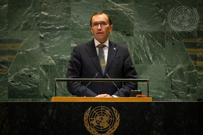 Espen Barth Eide, the Norwegian foreign affairs minister, addresses the general debate of the United Nations General Assembly’s 79th session on Sept. 28, 2024. Credit: Loey Felipe/U.N. Photo.