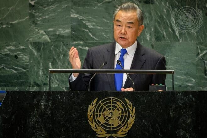 Wang Yi, Special Representative of the Chinese President Xi Jinping, Member of the Political Bureau of the CPC Central Committee and Foreign Minister of the People's Republic of China, addresses the Summit of the Future at the U.N. General Assembly in New York, Sept. 23, 2024. Photo by Loey Felipe/U.N.