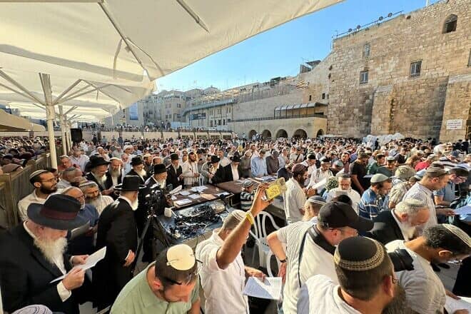A special prayer service at the Western Wall in Jerusalem, Sept. 2, 2024. Credit: Courtesy.