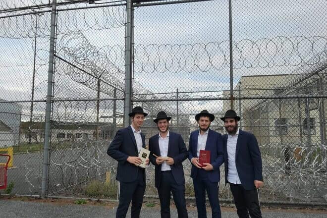 Aleph Institute volunteers spent Rosh Hashanah at the Danbury Federal Correctional Institution, in Connecticut, bringing the joy of the holiday to those behind bars. Credit: Courtesy.