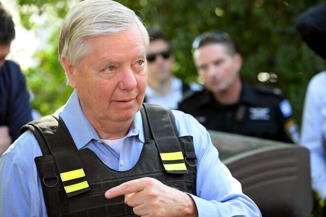 Sen. Lindsey Graham (R-S.C.) visits sites that Hamas terrorists attacked on Oct. 7, 2023, in southern Israel, Jan. 4, 2024. Credit: U.S. Embassy Jerusalem.