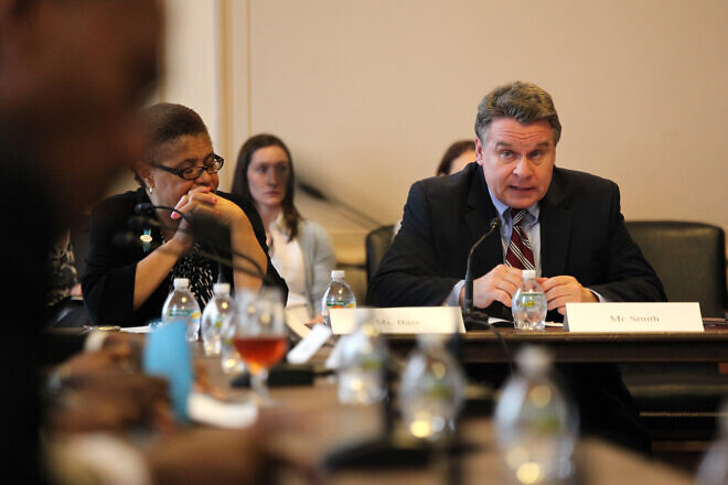 Rep. Chris Smith (R-N.J.) during a meeting with ambassadors from 35 African nations about efforts to increase U.S. trade with Africa, May 8, 2012. Credit: Office of Sen. Chris Coons (D-Del.).