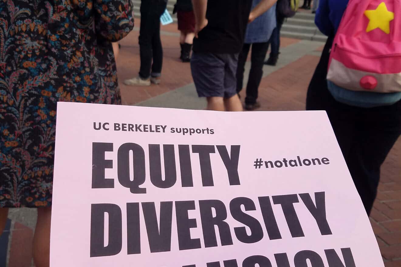 A flier handed out on Diversity, Equity and Inclusion (DEI) at the University of California, Berkeley, on Nov. 10, 2016. Credit: Quinn Dombrowski via Wikimedia Commons.