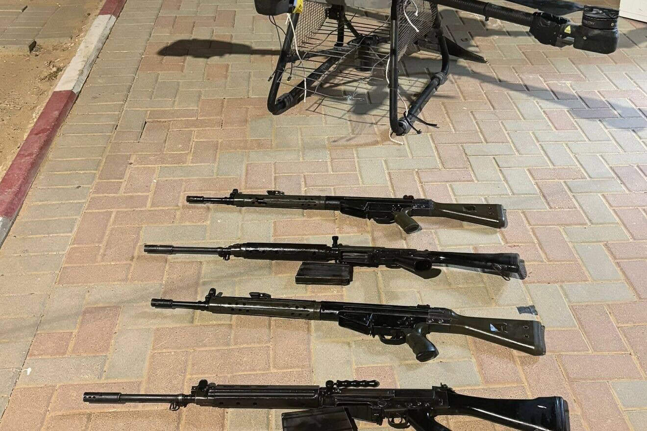 The Israel Defense Forces shot down a drone attempting to smuggle weapons from Egypt, Oct. 30, 2024. Credit: IDF.