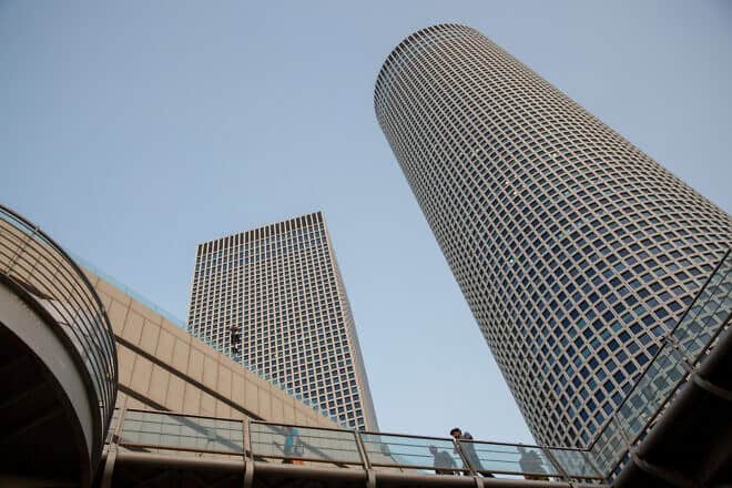 The Azrieli towers in Tel Aviv, Jan. 8, 2024. Photo by Miriam Alster/Flash90.