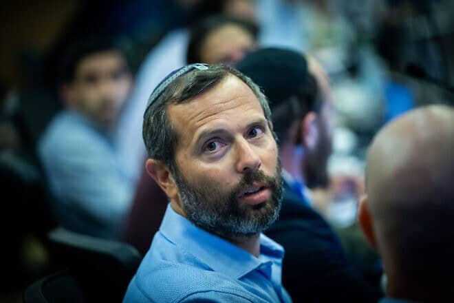 Yesha Council head Israel Ganz, chairman of the Binyamin Regional Council, attends a Knesset Constitution, Law and Justice Committee meeting in Jerusalem, Aug. 7, 2024. Photo by Yonatan Sindel/Flash90.