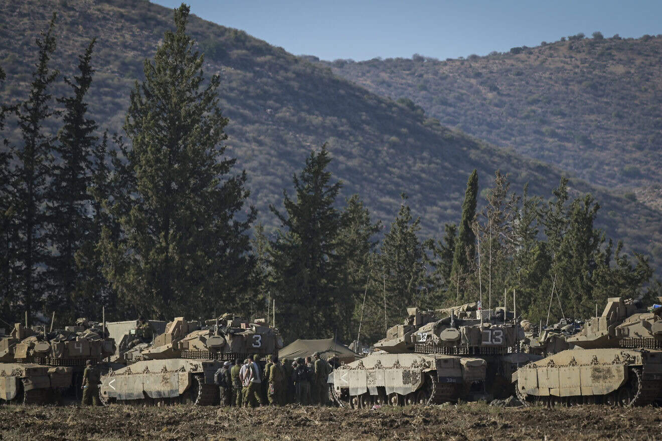 Israeli soldiers seen at a staging area near the Israeli border with Lebanon, Sept. 30, 2024. Photo by Michael Giladi/Flash90.