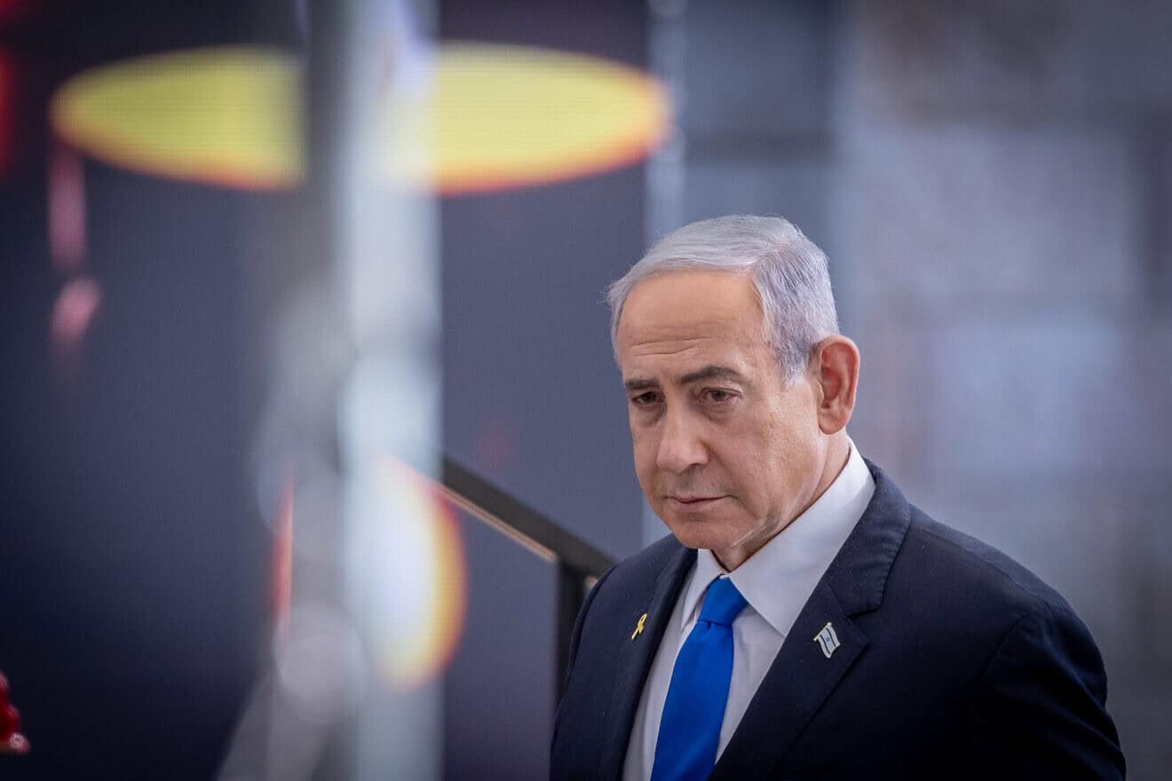 Prime Minister Benjamin Netanyahu speaks at a memorial ceremony at the Knesset in Jerusalem for the victims of the Oct. 7, 2023, massacre, Oct. 28, 2024. Photo by Chaim Goldberg/Flash90.