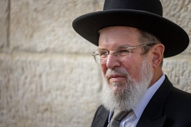 Rabbi Kalman Bar attends the second round in the elections for the new chief Ashkenazi rabbi in Jerusalem, Oct. 31, 2024. Photo by Chaim Goldberg/Flash90.