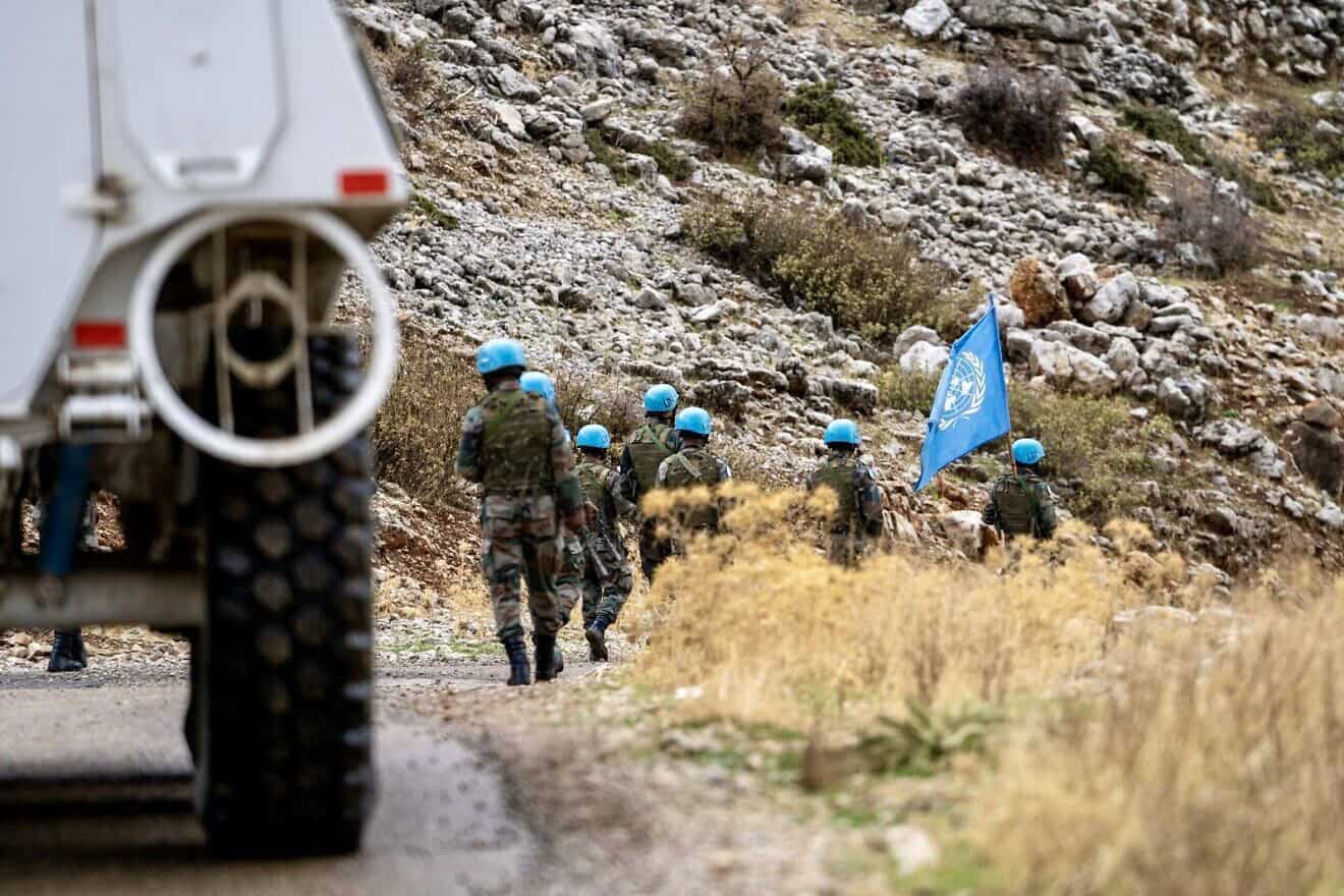 UNIFIL peacekeepers along the Lebanese side of the Blue Line border, September 2023. Source: @UNIFIL/X.