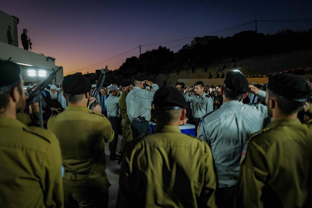 The funeral of Israel Defense Forces Col. Ehsan Daxa in Daliyat al-Karmel in northern Israel, who died in battle in the Gaza Strip, Oct. 21, 2024. Photo by Michael Giladi/Flash90.
