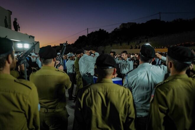 The funeral of Israel Defense Forces Col. Ehsan Daxa in Daliyat al-Karmel in northern Israel, who died in battle in the Gaza Strip, Oct. 21, 2024. Photo by Michael Giladi/Flash90.