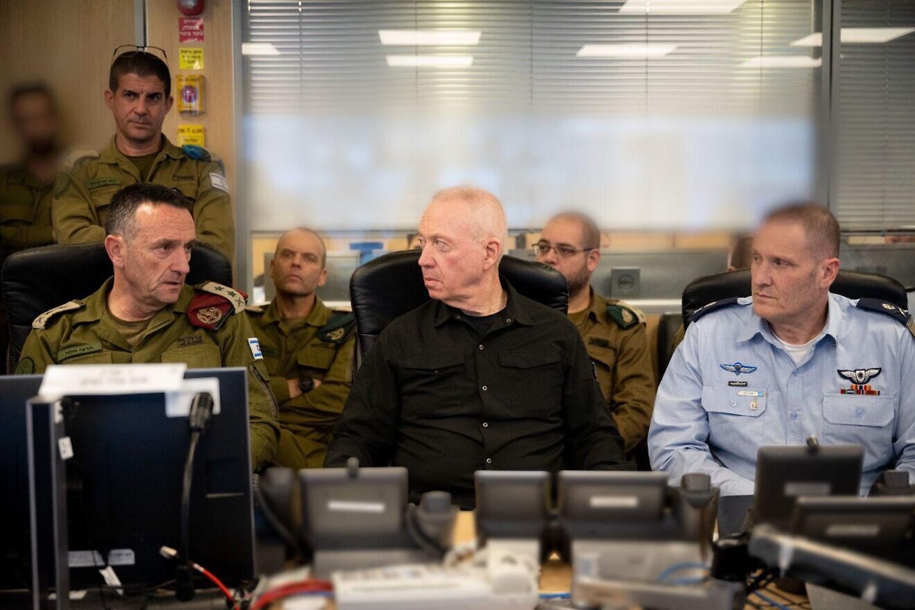 Israeli Defense Minister Yoav Gallant participates in the Israeli Air Force’s leadership forum on Oct. 25, 2024. Credit: Shachar Yurman/Israeli Ministry of Defense.