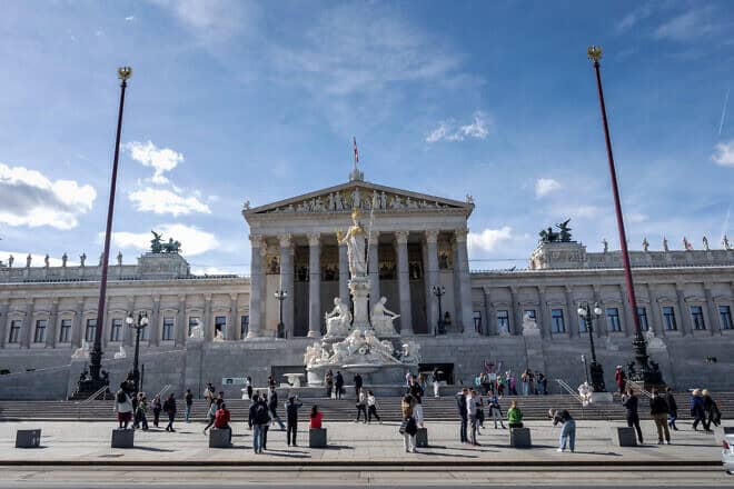 The Austrian Parliament building in Vienna, Austria, on April 4, 2024. Photo by Joe Klamar/AFP via Getty Images.