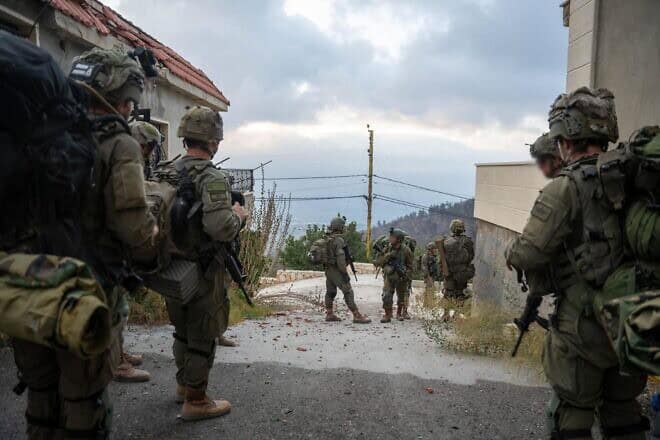 IDF troops operating against Hezbollah terrorists in Southern Lebanon, Oct. 5, 2024. Credit: Israel Defense Forces.