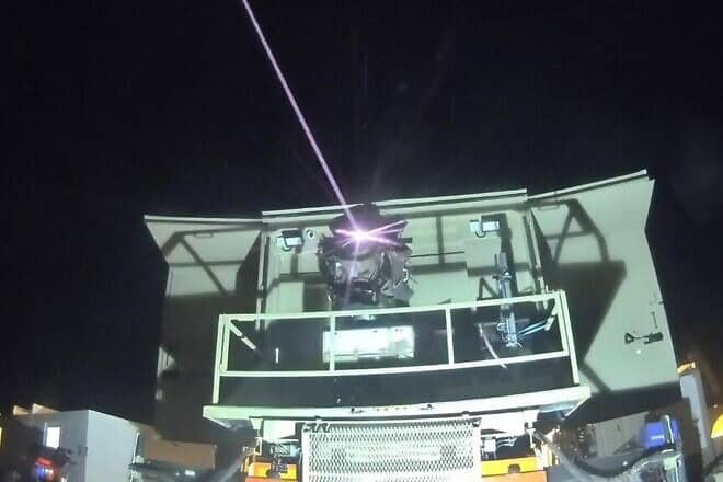 The Iron Beam system in action. Photo by Ariel Hermoni/Defense Ministry.