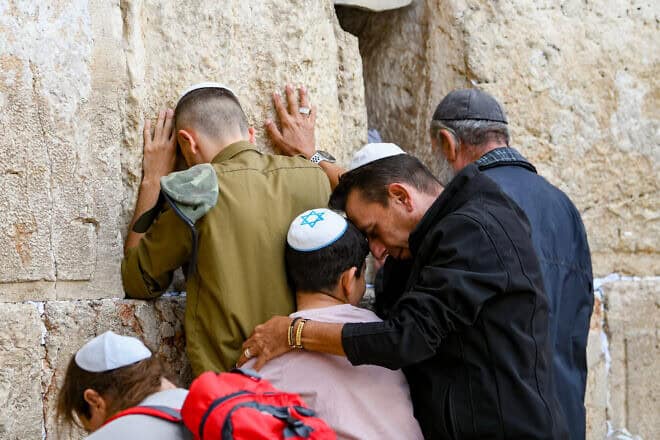 Jews pray at the Western Wall in Jerusalem, Oct. 1, 2024. Photo by Arie Leib Abrams/Flash90.