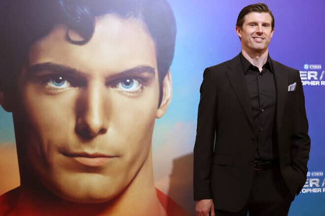 Matthew Reeve, son of the late actor Christopher Reeve, attends “Super/Man: The Christopher Reeve Story” photocall at Cinema Adriano in Rome on Oct. 10, 2024. Photo by Elisabetta A. Villa/Getty Images.