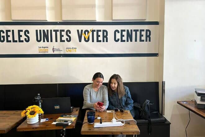 Teach Coalition’s voter outreach center in Los Angeles. Credit: Courtesy.
