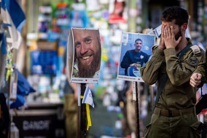 Israelis visit the site of the Nova music festival massacre in Re'im, in southern Israel, Oct. 6, 2024. Photo by Yonatan Sindel/Flash90.