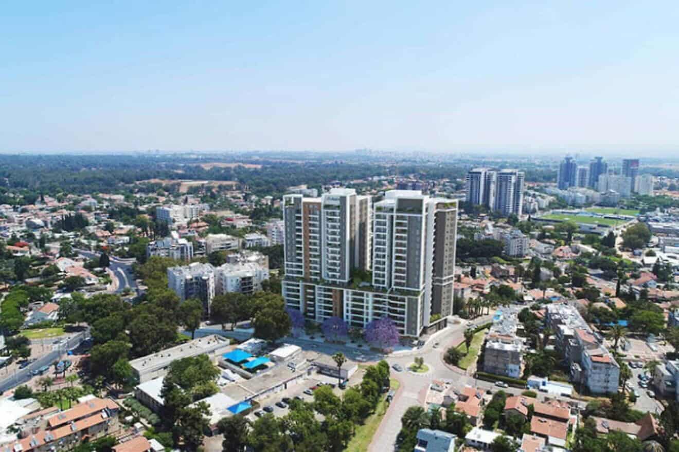 A view of Ramat HaSharon, north of Tel Aviv. Credit: Courtesy of Aura Construction.