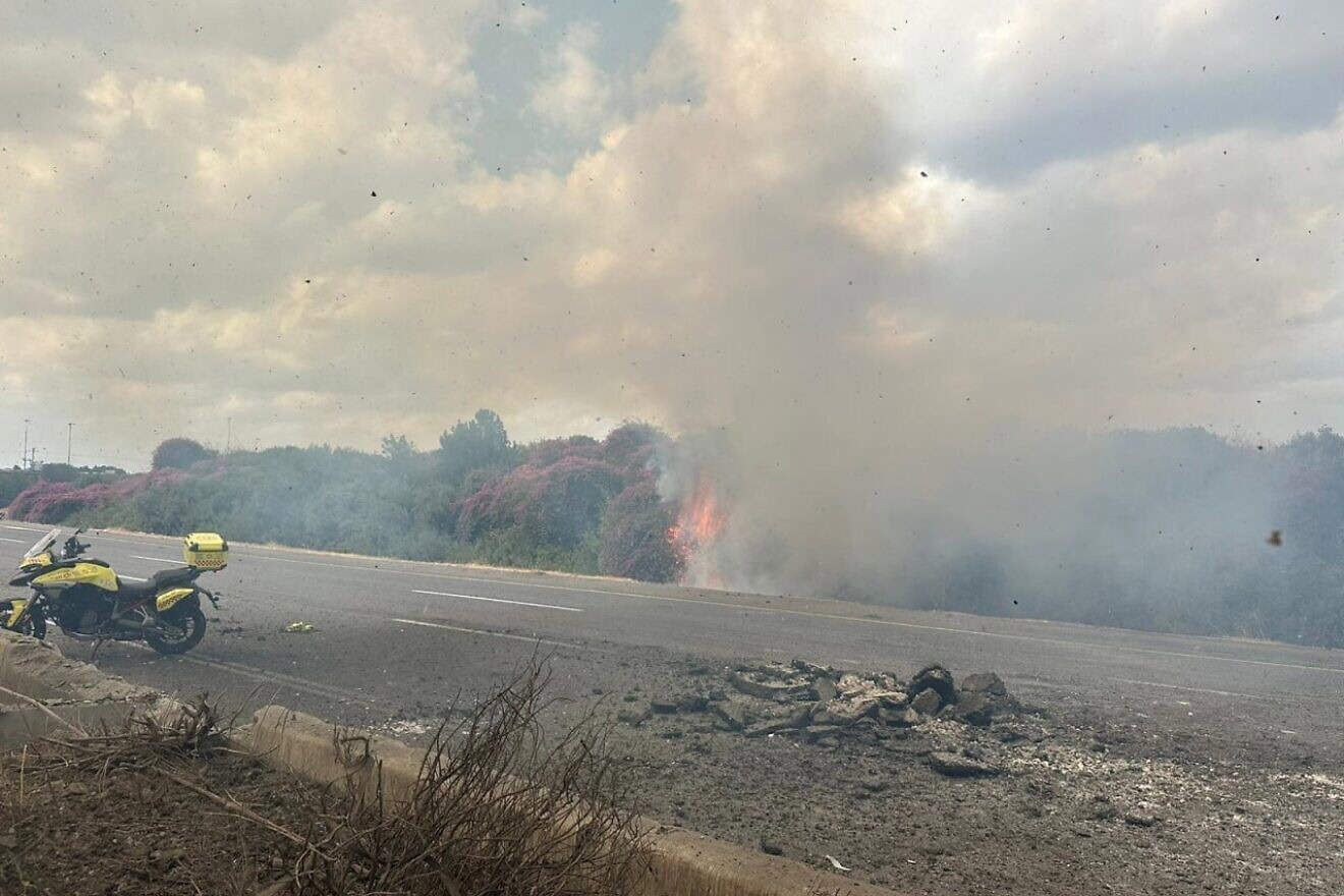 The aftermath of a Hezbollah rocket attack on central Israel, Oct. 1, 2024. Credit: Magen David Adom.