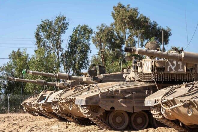 Israeli tanks amassing at the Lebanese border, Sept. 2024. Credit: IDF.