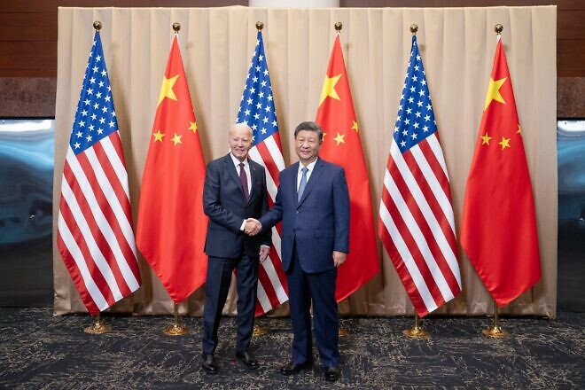 President Joe Biden greets President Xi Jinping, of China, prior a bilateral meeting, Nov. 16, 2024, at the Delfines Hotel and Convention Center in Lima, Peru. Credit: Oliver Contreras/White House.