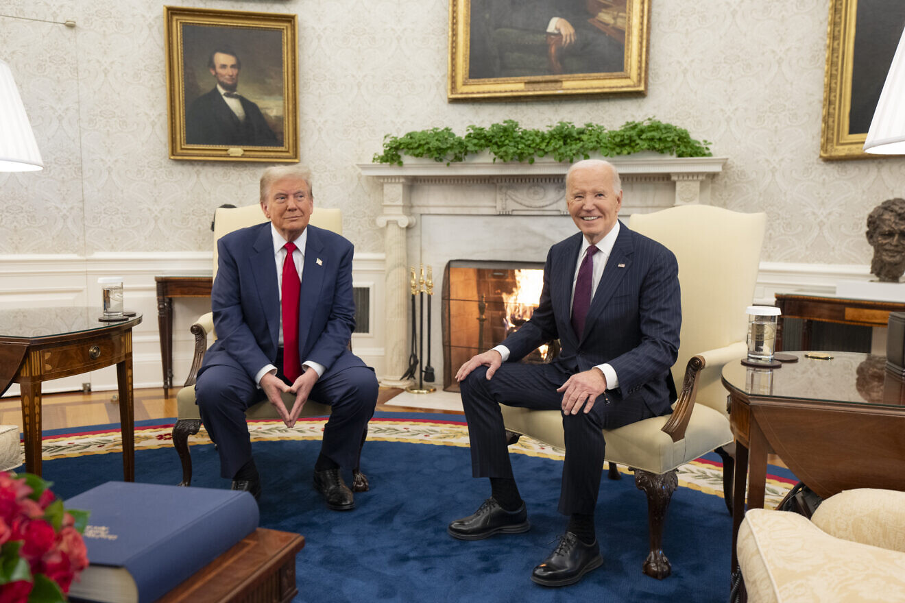 U.S. President-elect Donald Trump meets with President Joe Biden in the Oval Office of the White House, Nov. 13, 2024. Photo by Cameron Smith/White House.