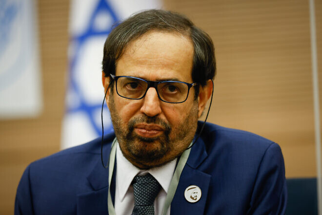 Ali Rashid al-Nuaimi, chairman of the Defense, Interior and Foreign Affairs Committee in the United Arab Emirates, during a visit at the Defense and Foreign Affairs Committee in the Knesset, Feb. 7, 2022. Photo by Olivier Fitoussi/Flash90.