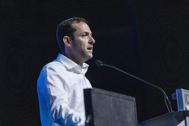 Samaria Regional Council head Yossi Dagan attends the "victory conference" at the International Convention Center in Jerusalem on Jan. 28, 2024. Photo by Chaim Goldberg/Flash90.
