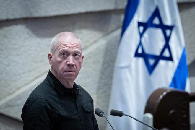 Israeli Defense Minister Yoav Gallant attends a debate in the plenum hall of the Knesset, the Israeli parliament in Jerusalem, July 10, 2024. Photo by Chaim Goldberg/Flash90.