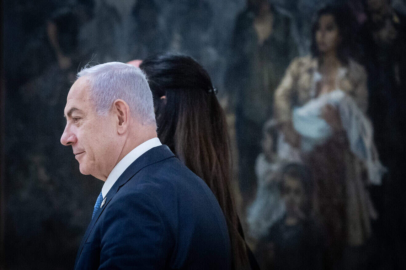 Israeli Prime Minister Benjamin Netanyahu in the Israeli parliament, Nov. 13, 2024. Photo by Chaim Goldbergl/Flash90.