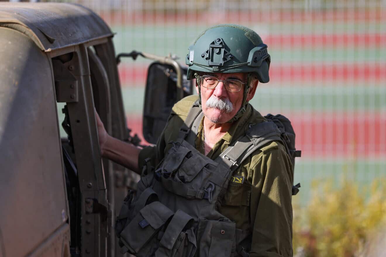 Israel Defense Forces Maj. (res.) Ze’ev Erlich, 71, before entering Southern Lebanon, Nov. 20, 2024. Photo by Chaim Goldberg/Flash90.